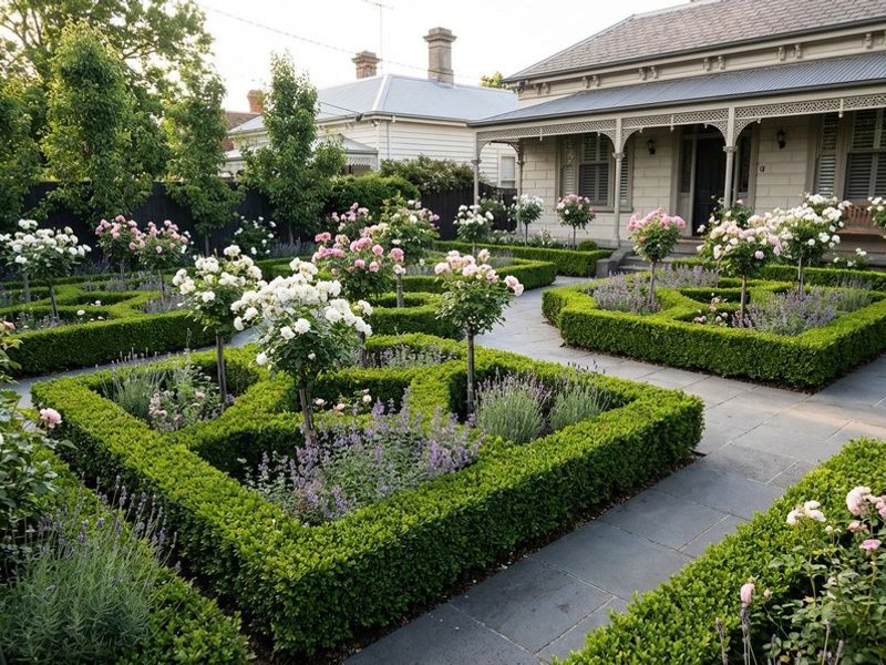 Formal hedging creating garden structure