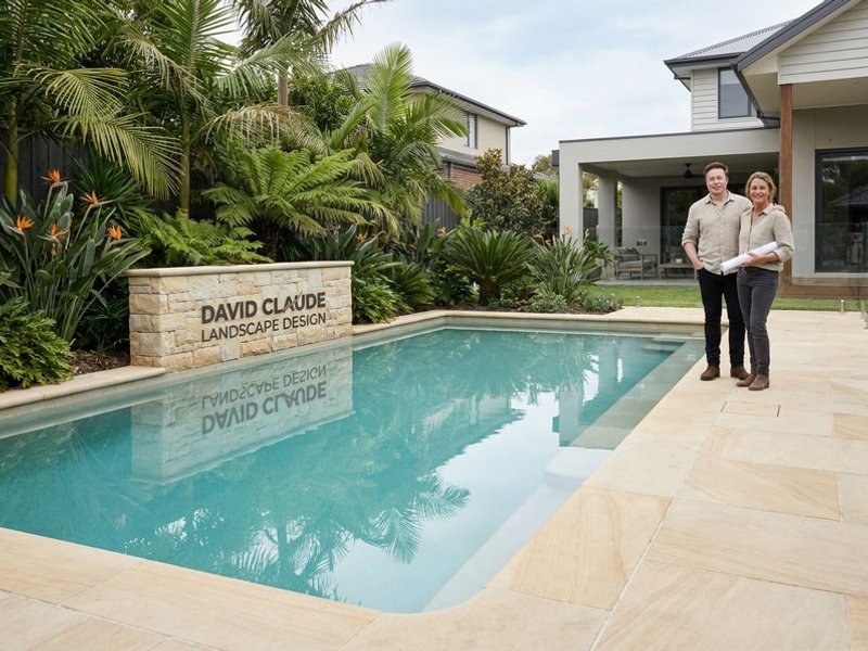 Non-slip sandstone pool surround