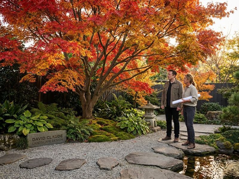 Specimen Japanese maple with autumn colour