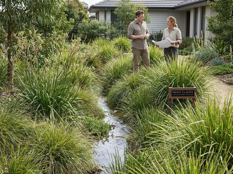 Planted swale drainage channel