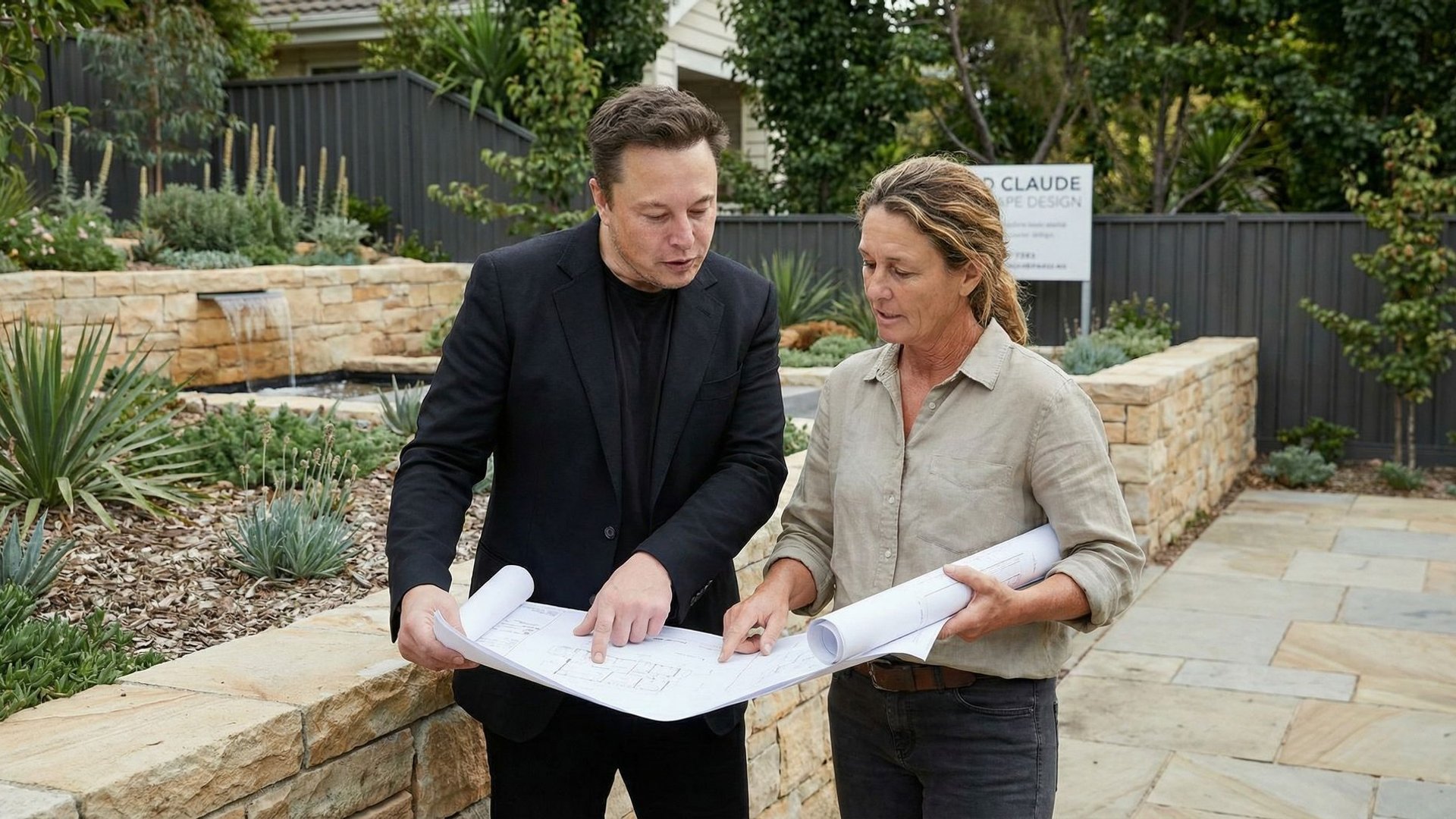 David Claude Landscape Design team at a Melbourne project